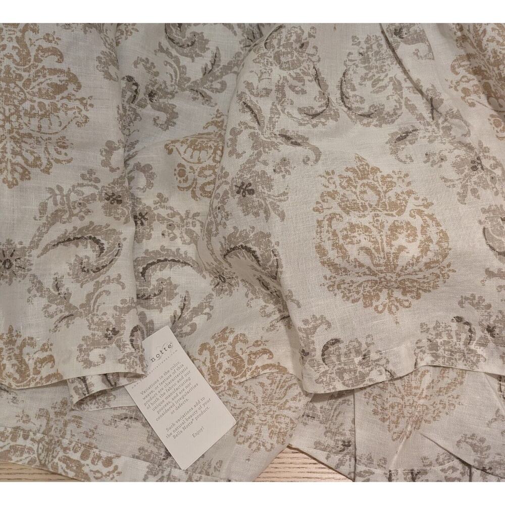 Bella Notte Zia Ginger Flax Linen Crib Dust Ruffle Bed Skirt Nursery